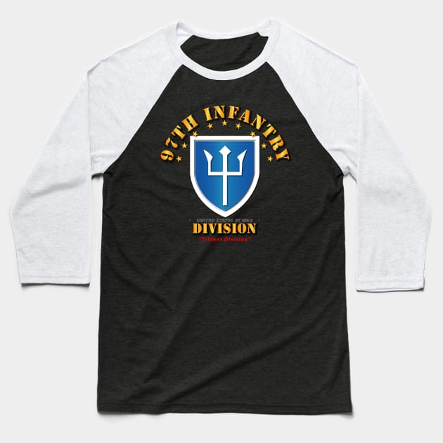 97th Infantry Division - Trident Division Baseball T-Shirt by twix123844